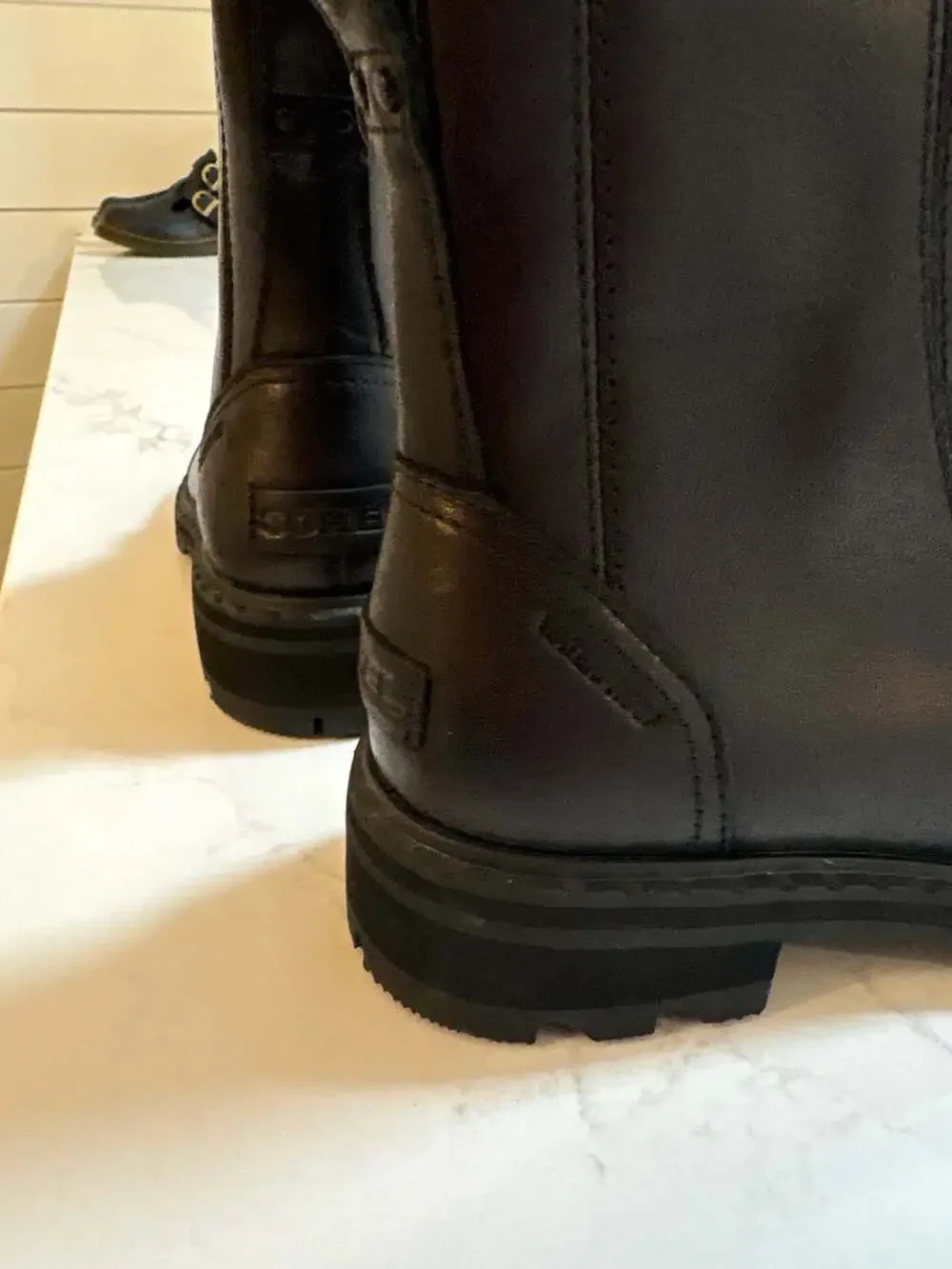 Sorel Lennox Waterproof Black Leather Lace-Up Combat Boots Women's Size 5.5 NWOT - Picture 3 of 6